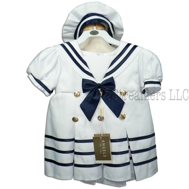 Girls white dress sailor dress